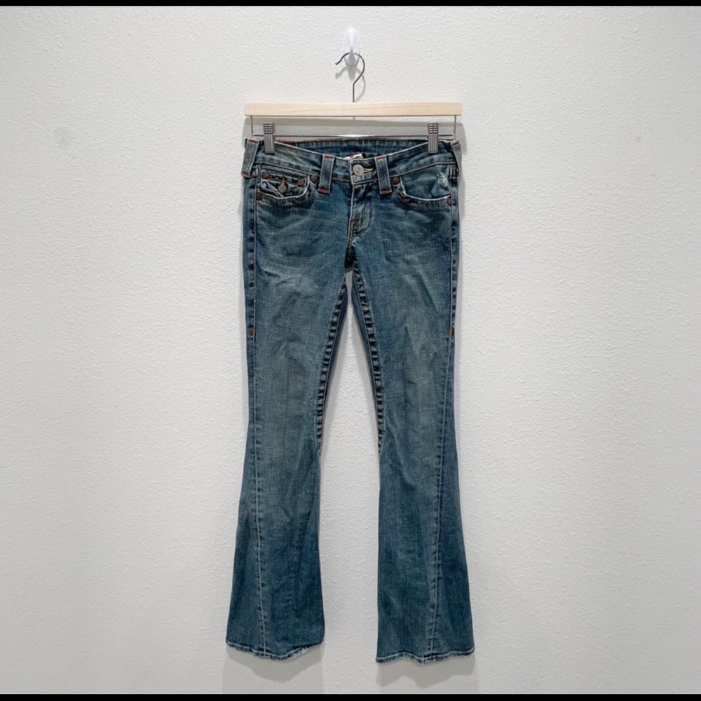 y2k true religion low rise flare jeans